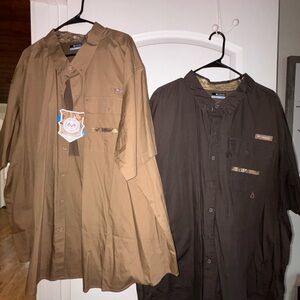 Men's Black and Tan Short Columbia “Real Tree” Sleeve Shirt Bundle of 2🦌